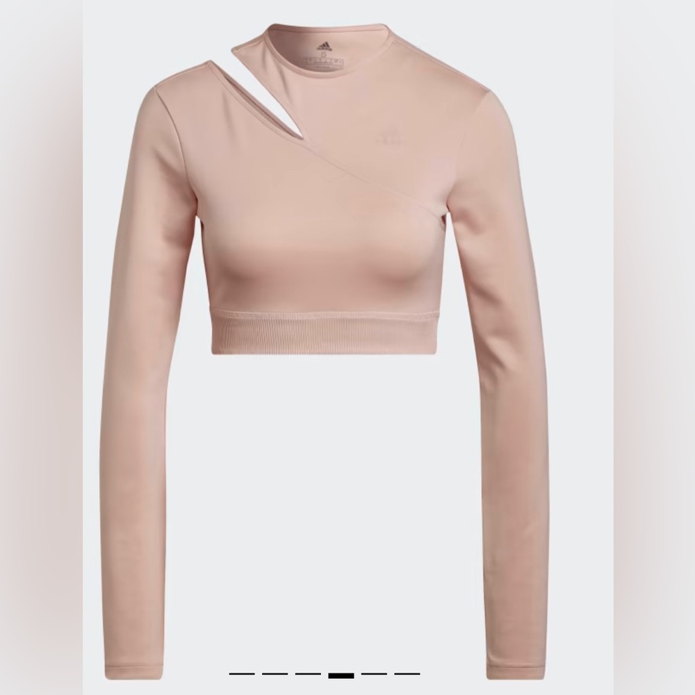 Adidas Training Hypergalm Cropped Cut Out Long Sleeve Top